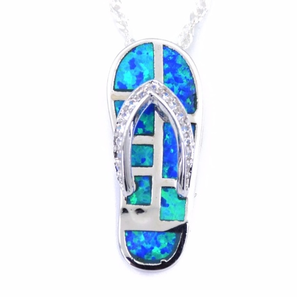 Blue fire Opal Necklace 5 ⭐️ Rated!!! - Picture 3 of 8